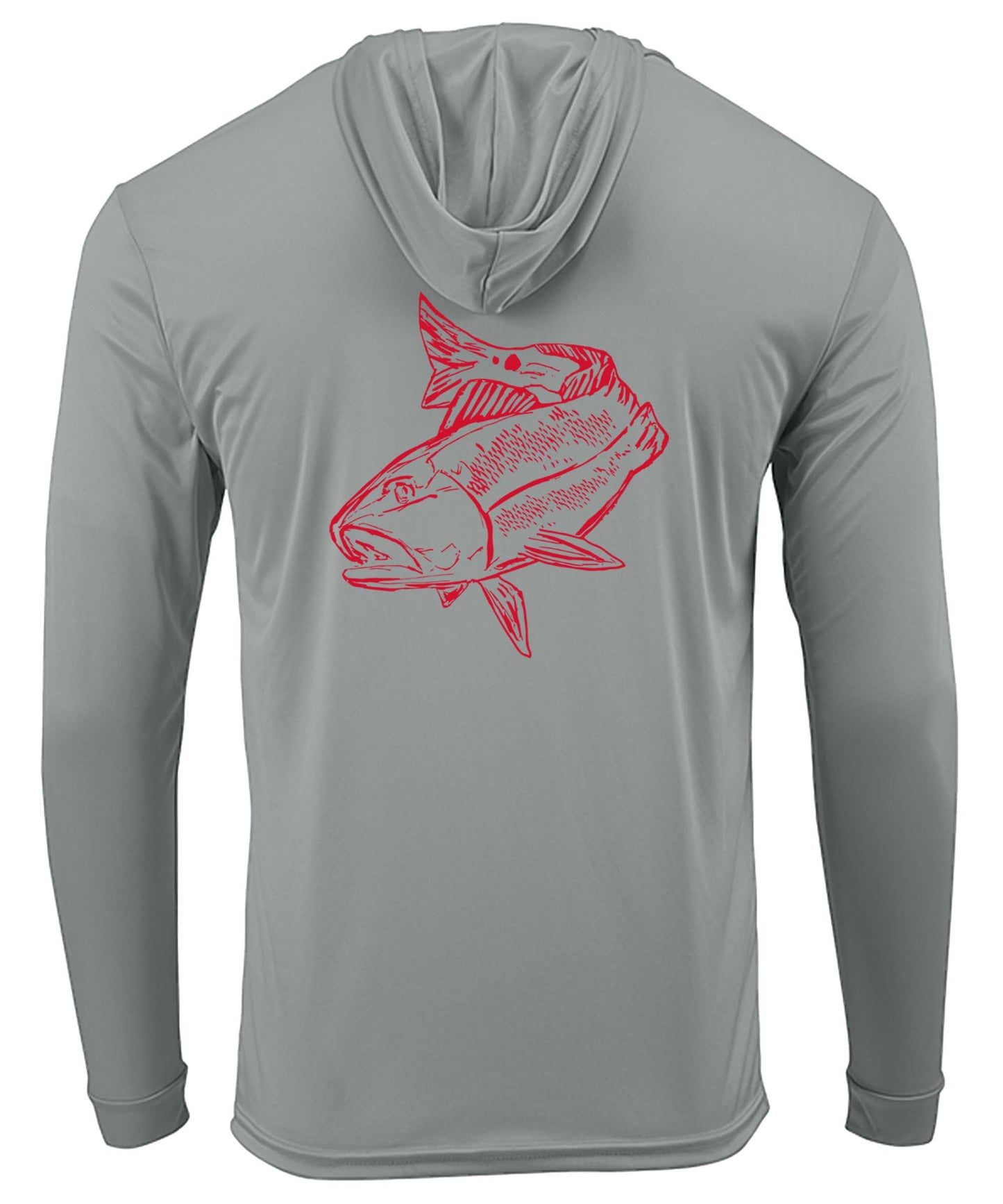 Redfish Performance Hoodie Dry-fit Long Sleeve - Medium Gray