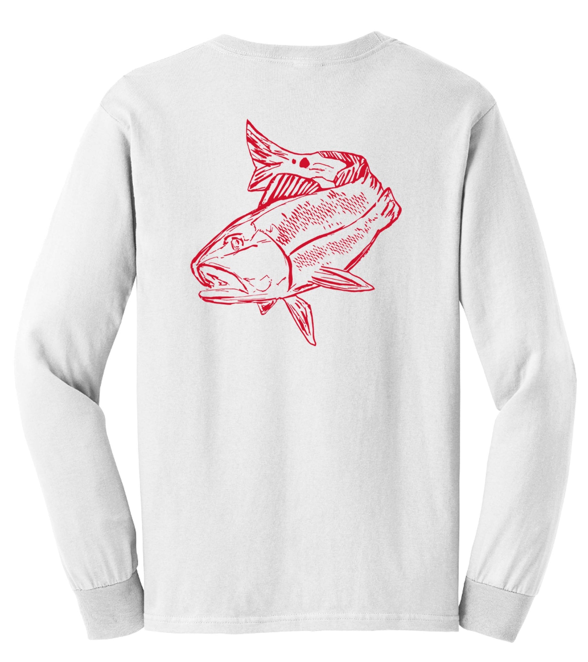 Redfish Cotton White Long Sleeve Shirt