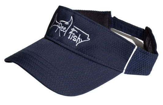 Reel Fishy Performance Visor with Tarpon Logo in Navy