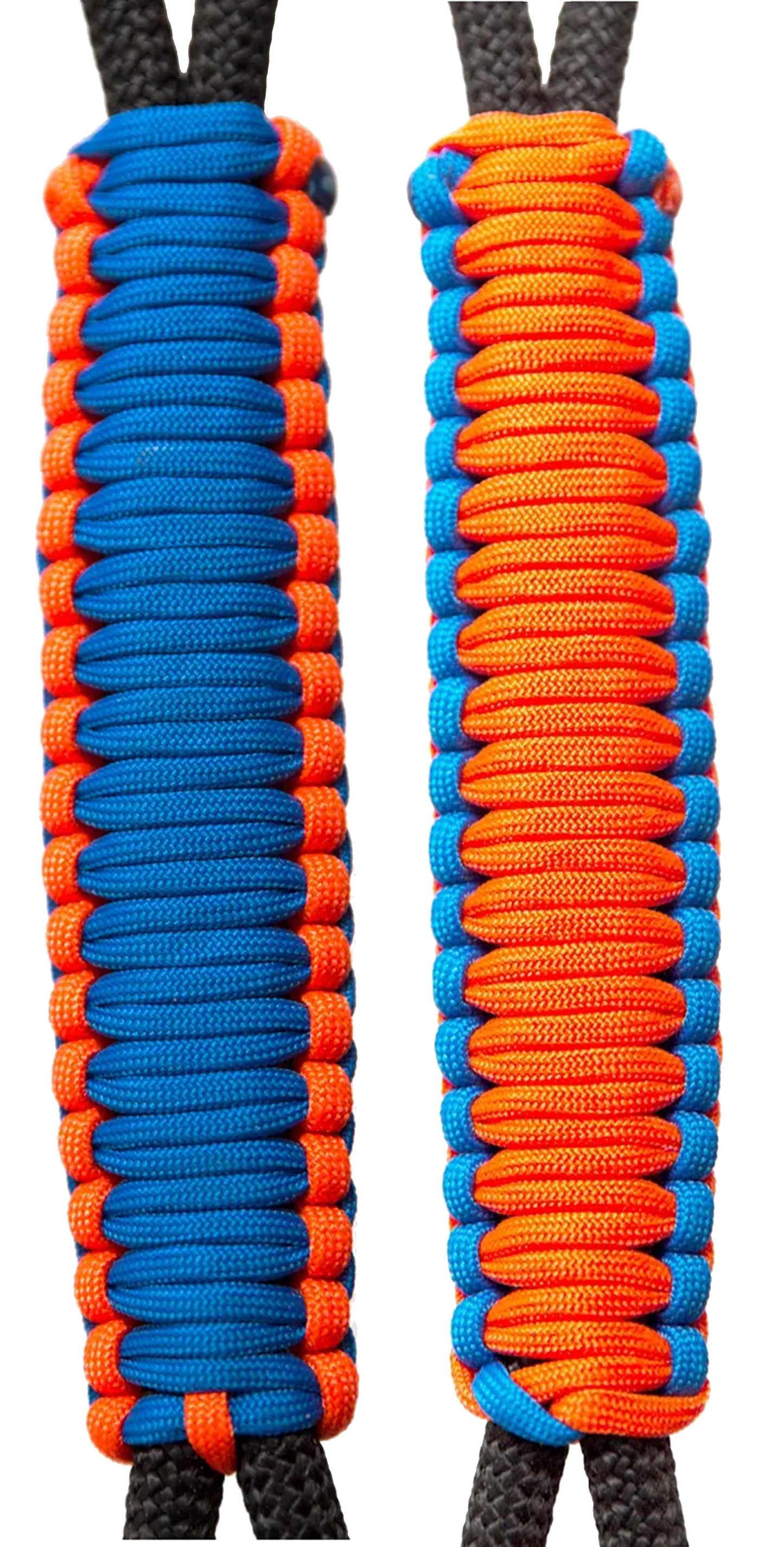 C001C012 - Neon Orange/Royal Blue Handle - Paracord Handmade Handles for Stainless Steel Tumblers - Made in USA!