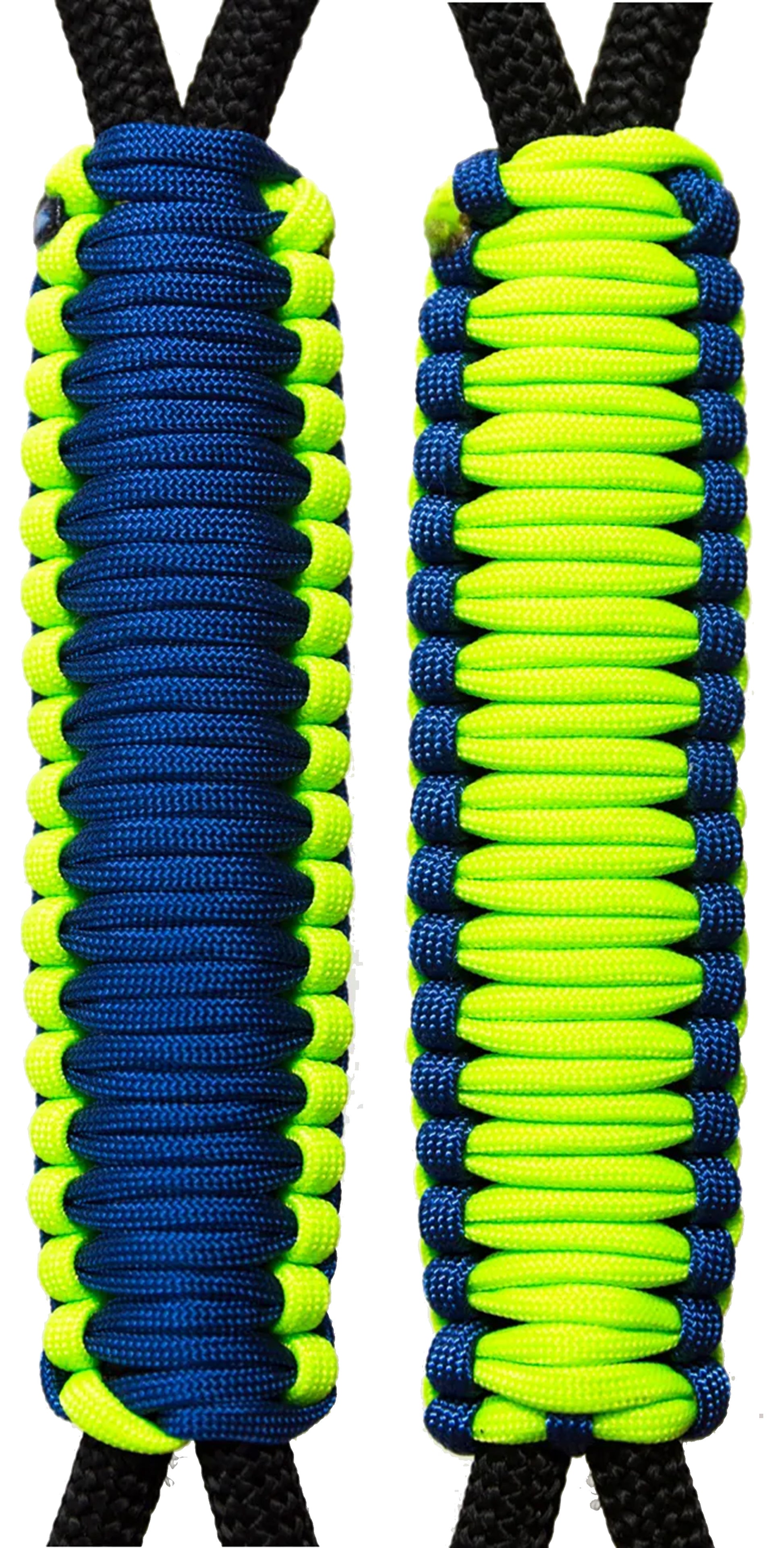 Royal Blue & Neon Green -C011C023 - Paracord Handmade Handles for Stainless Steel Tumblers - Made in USA!