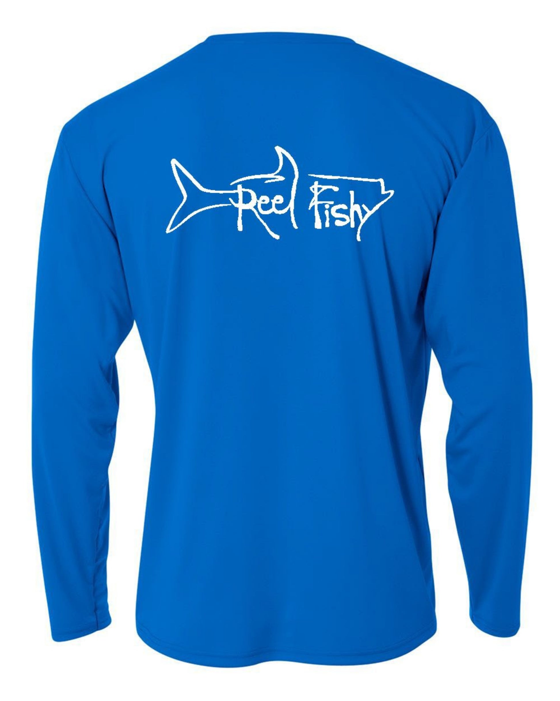 Youth Performance Dry-Fit Tarpon Fishing Shirts 50+Upf Sun Protection - Reel Fishy Apparel L / Royal L/S
