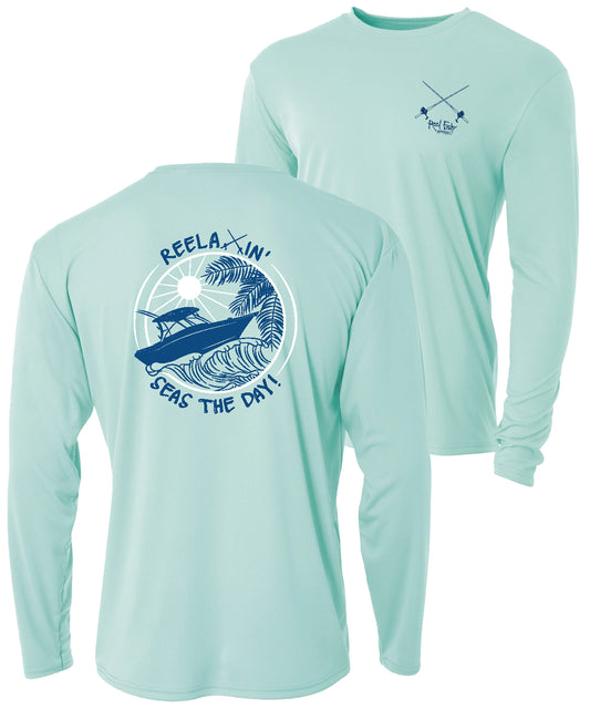 Seagrass Reelaxin' Performance Dry-Fit Fishing Long Sleeve Shirts, 50+ UPF Sun Protection  - Reel Fishy Apparel