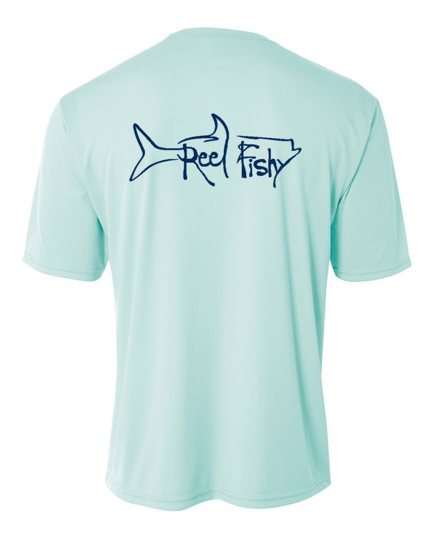 Youth Performance Dry-Fit Tarpon Fishing Shirts with Sun Protection by Reel Fishy Apparel - Short Sleeve Seagrass