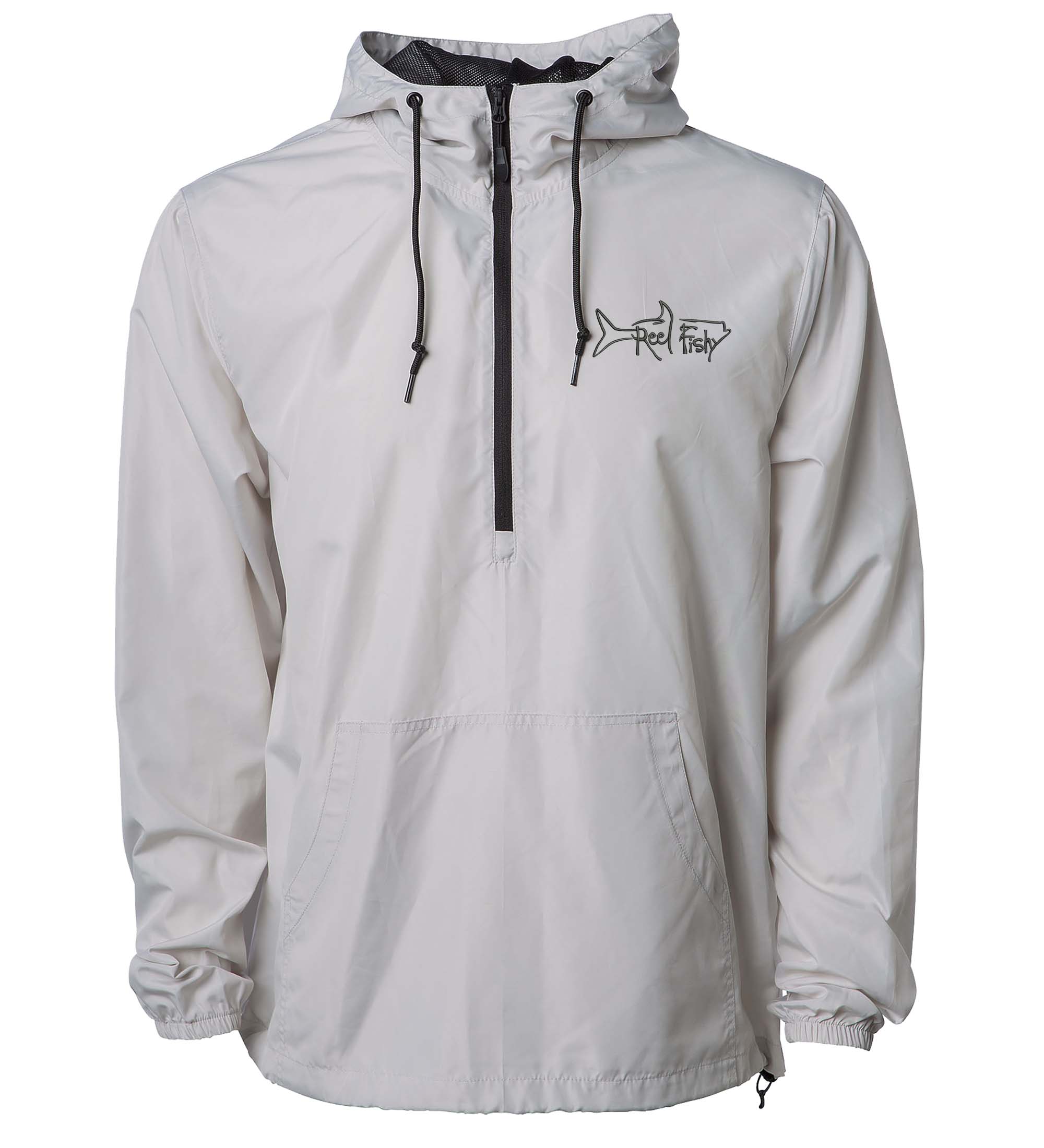 Windbreaker Jacket, Lightweight 1/2-zip Pullover, Water Resistant, Reel  Fishy Tarpon logo