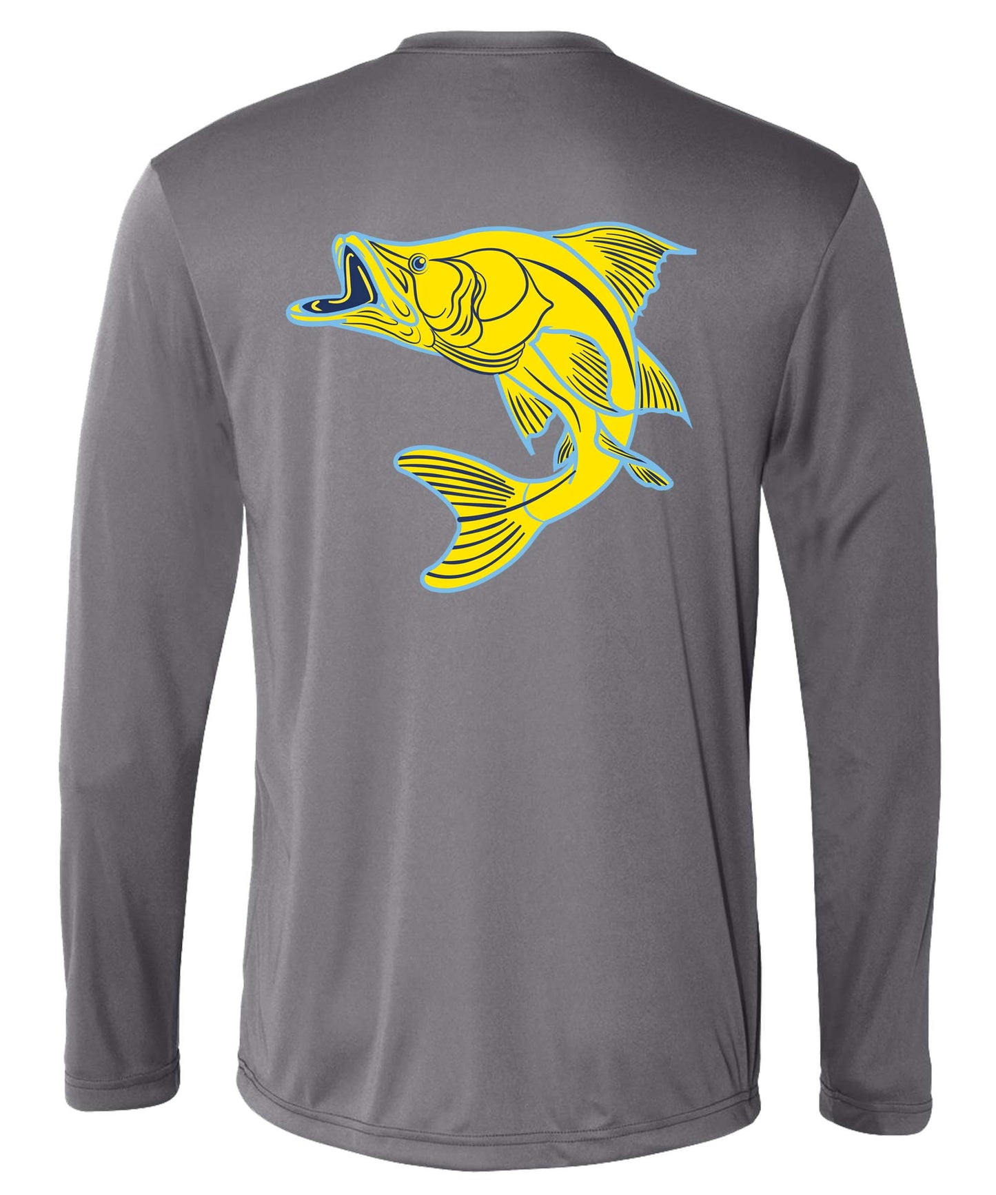 Snook Performance Dry-Fit Fishing Sun Protection shirts-Gray long sleeve