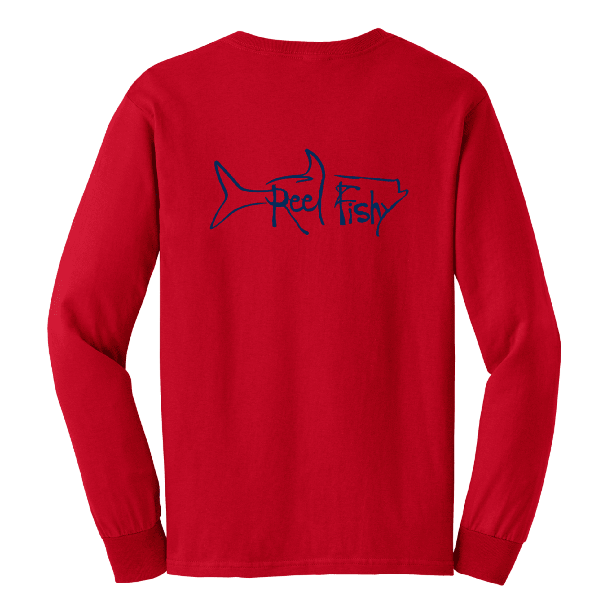 Tarpon Reel Fishy cotton long sleeve shirt in red