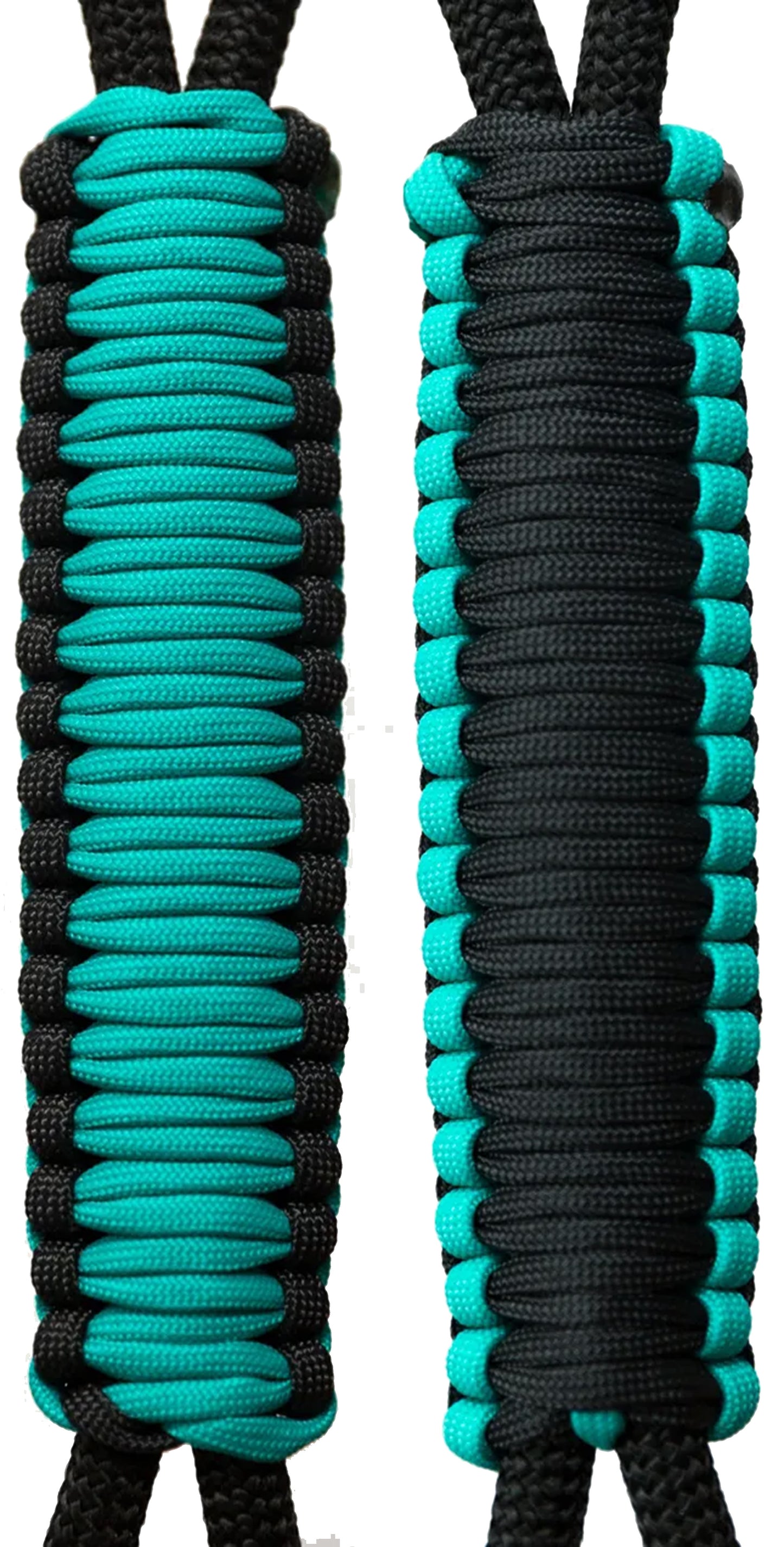 Teal & Black C017C031 - Paracord Handmade Handles for Stainless Steel Tumblers - Made in USA!