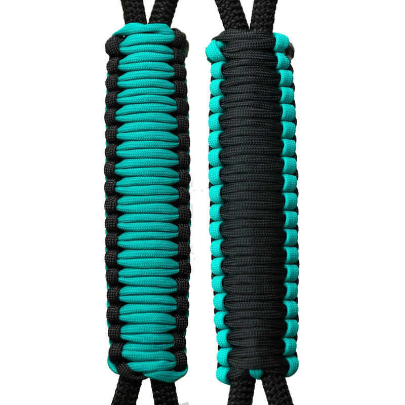 Teal & Black C017C031 - Paracord Handmade Handles for Stainless Steel Tumblers - Made in USA!