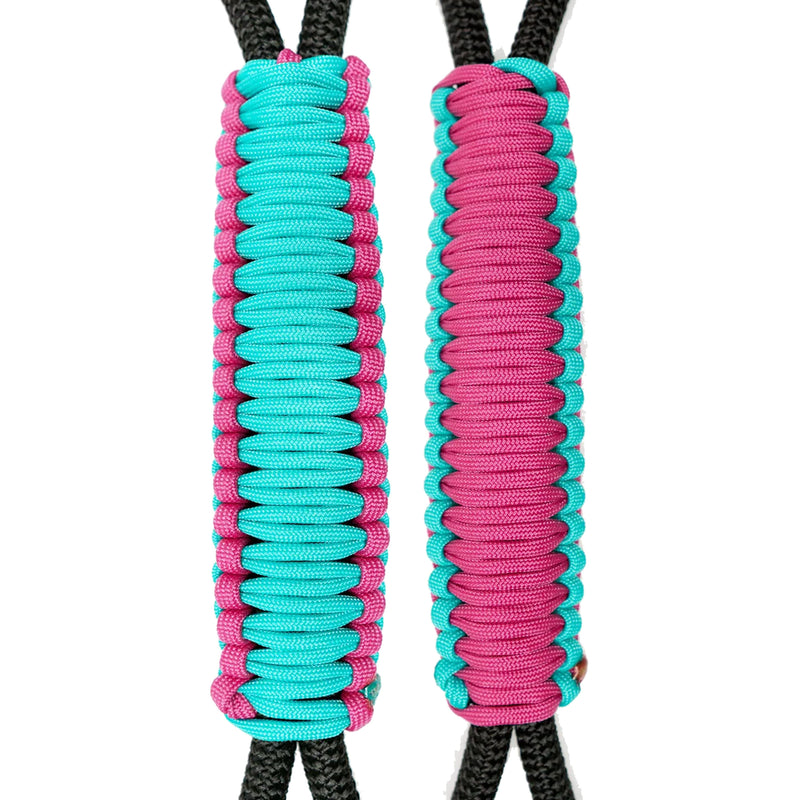 Teal & Fuchsia C017C010 - Paracord Handmade Handles for Stainless Steel Tumblers - Made in USA!