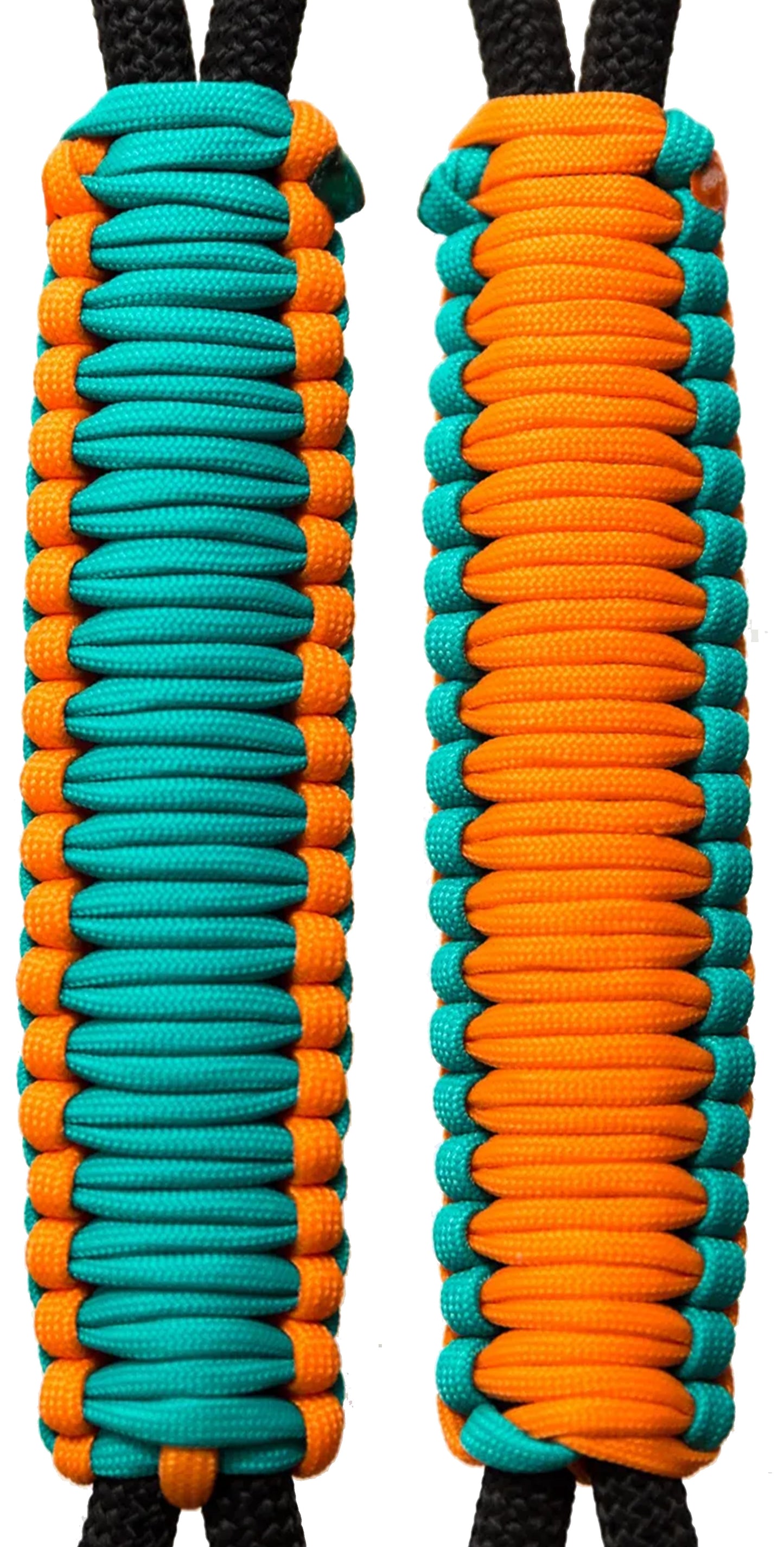 Teal & Neon Orange -C017C002 - Paracord Handmade Handles for Stainless Steel Tumblers - Made in USA!