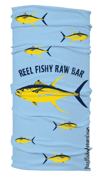 Neck Gaiter - Tuna - Reel Fishy Raw Bar  with 30+ UV Sun Protection by Reel Fishy Apparel