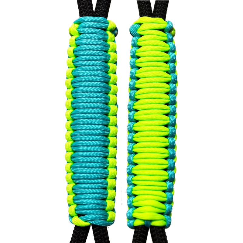 Bright Neon Green & Turquoise C023C015 - Paracord Handmade Handles for Stainless Steel Tumblers - Made in USA!