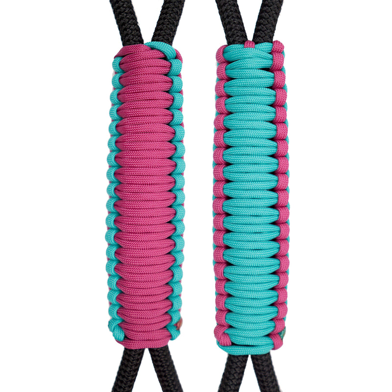 Turquoise & Fuchsia C015C010 Paracord Handmade Handles for Stainless Steel Tumblers - Made in USA!