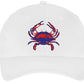 Blue Crab "Reel Crabby" Hat - White Unstructured Dad Hat