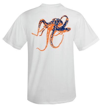 Octopus Performance Dry-Fit Short Sleeve - White w/Orange logo