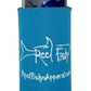 Slim Koozie - Reel Fishy Tarpon logo - Neon Blue