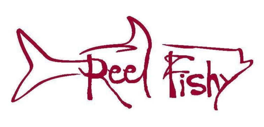 Tarpon Fishing Decal with Reel Fishy Logo in Red