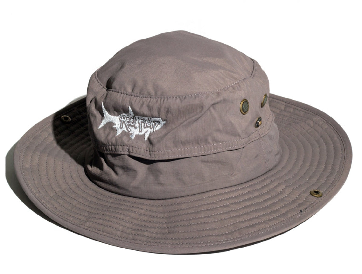 Boonie Fishing Sun Protection Hat with Reel Fishy Tarpon Logo - Charcoal