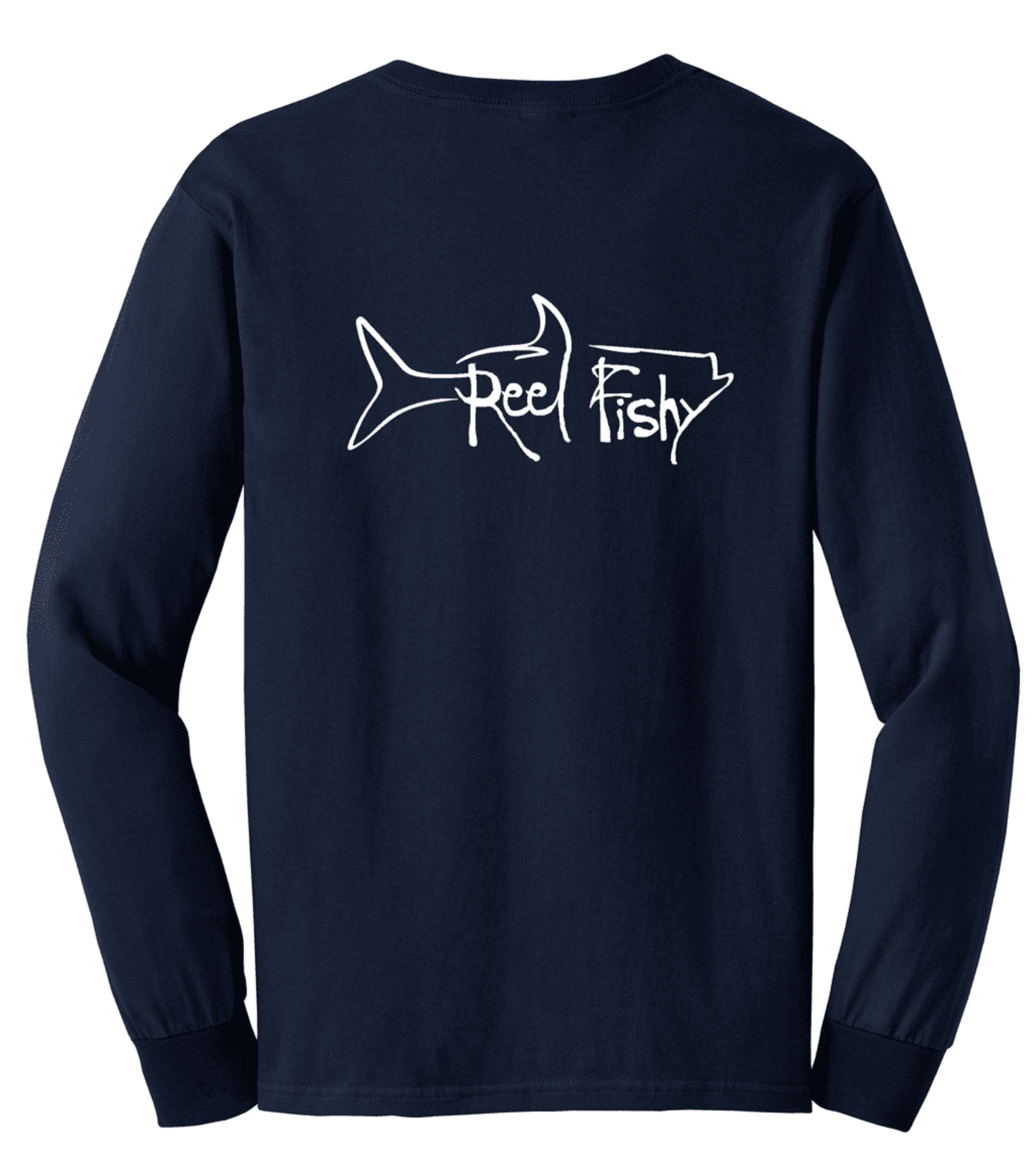 Reel Fishy Cotton Long Sleeve Shirts- Redfish, Crab, Octopus, Snook, Hogfish, Tarpon S / Octopus Navy