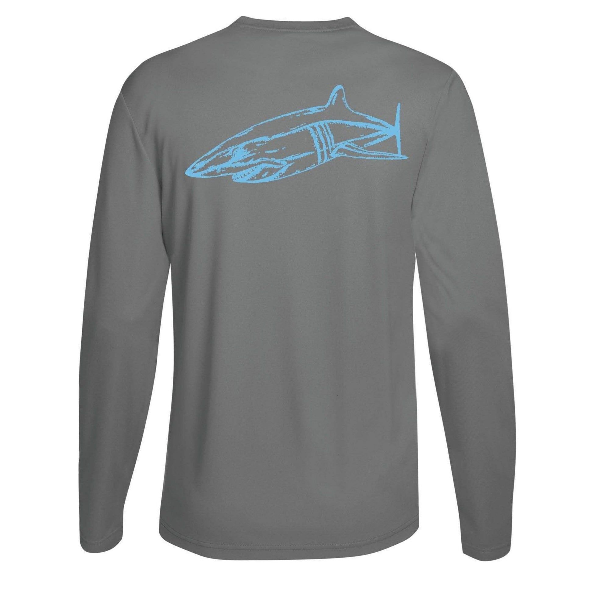 Gray long sleeve Mako shark performance dry-fit shirt