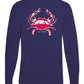 Blue Crab -Reel Crabby Performance Dry-fit Long Sleeve Shirt with 50+ UV Sun Protection in Navy