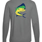 Mahi Fishing Performance Dry-Fit Long Sleeve Gray Shirt