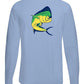 Mahi Fishing Performance Dry-Fit Long Sleeve Light Blue Shirt