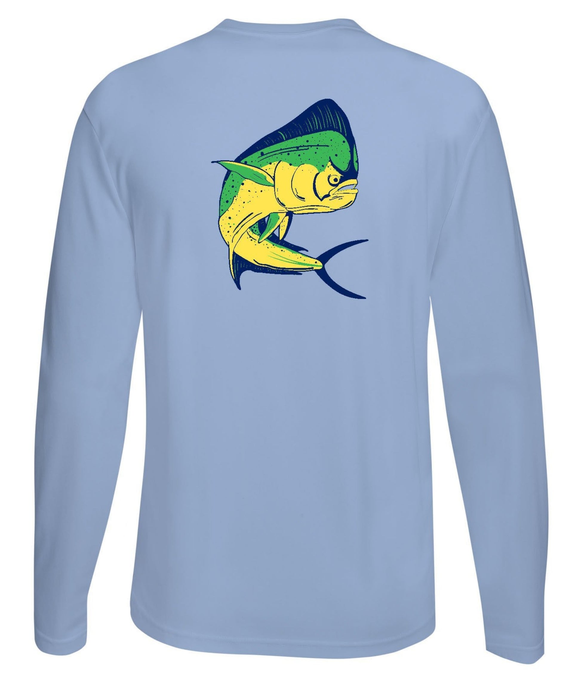 Mahi Fishing Performance Dry-Fit Long Sleeve Light Blue Shirt