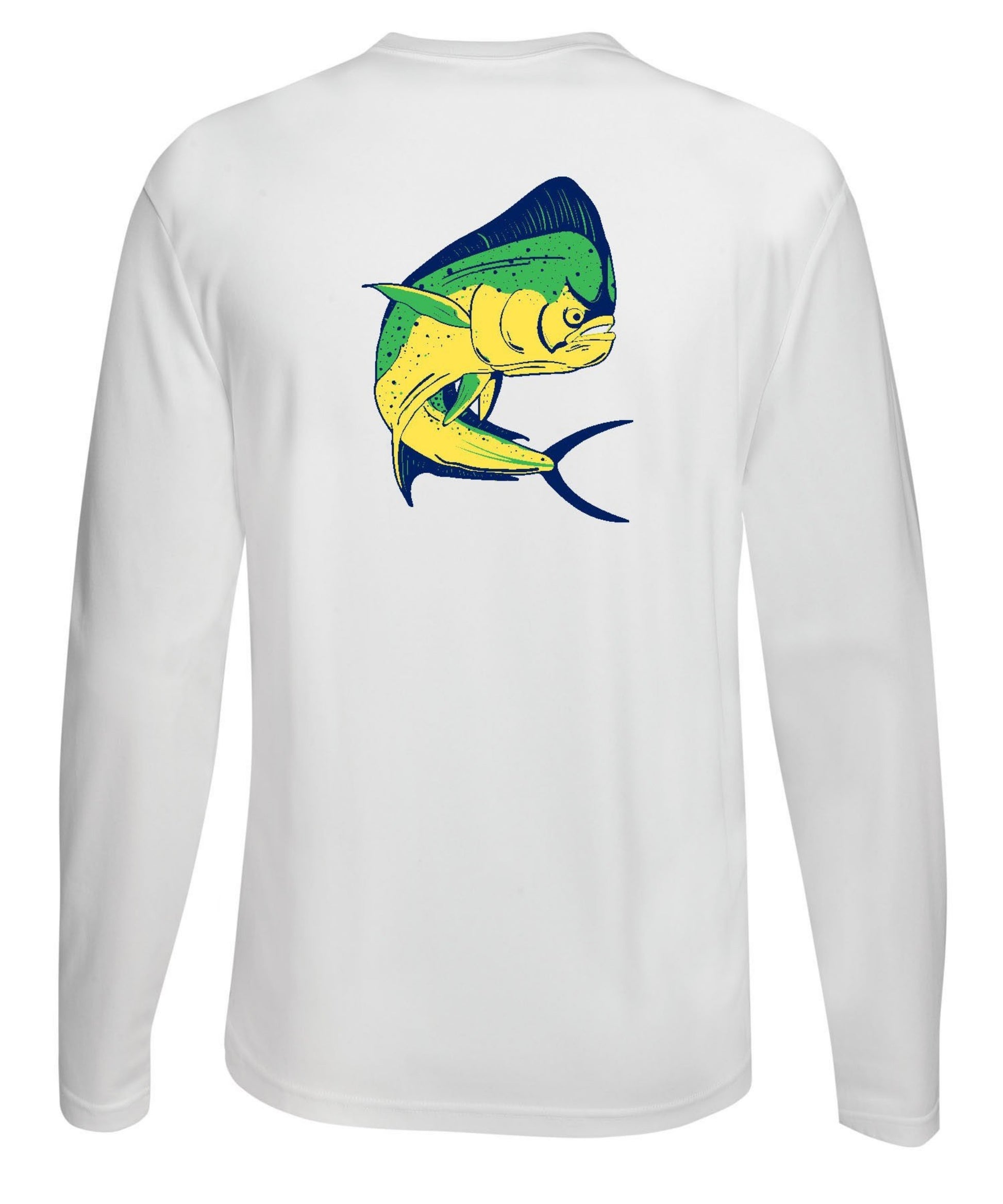 Mahi Fishing Performance Dry-Fit Long Sleeve White Shirt
