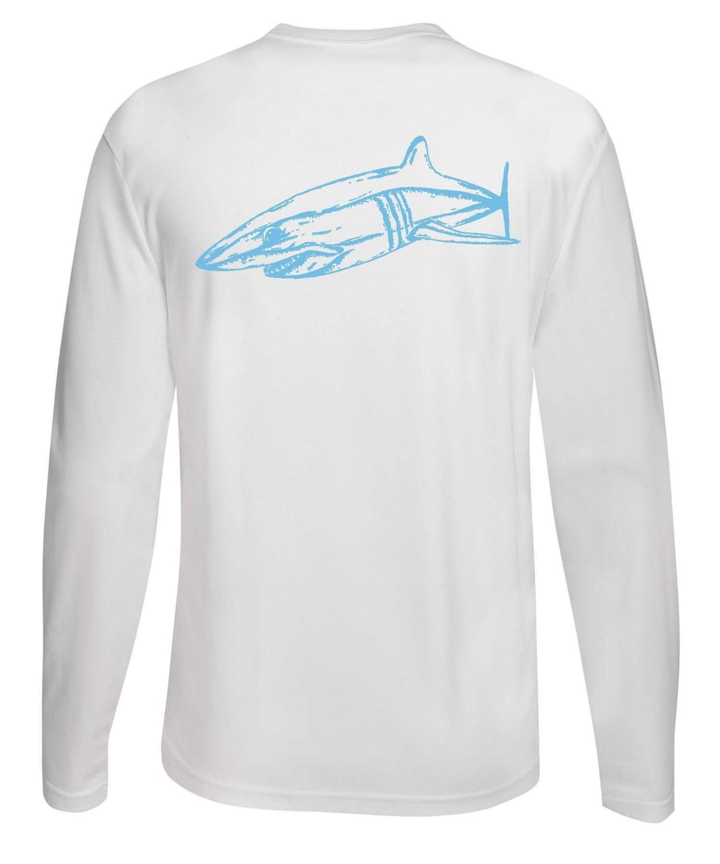 Mako Shark Performance Fishing Dry-Fit 50+uv Shirt -Reel Fishy Apparel S / White L/S - unisex