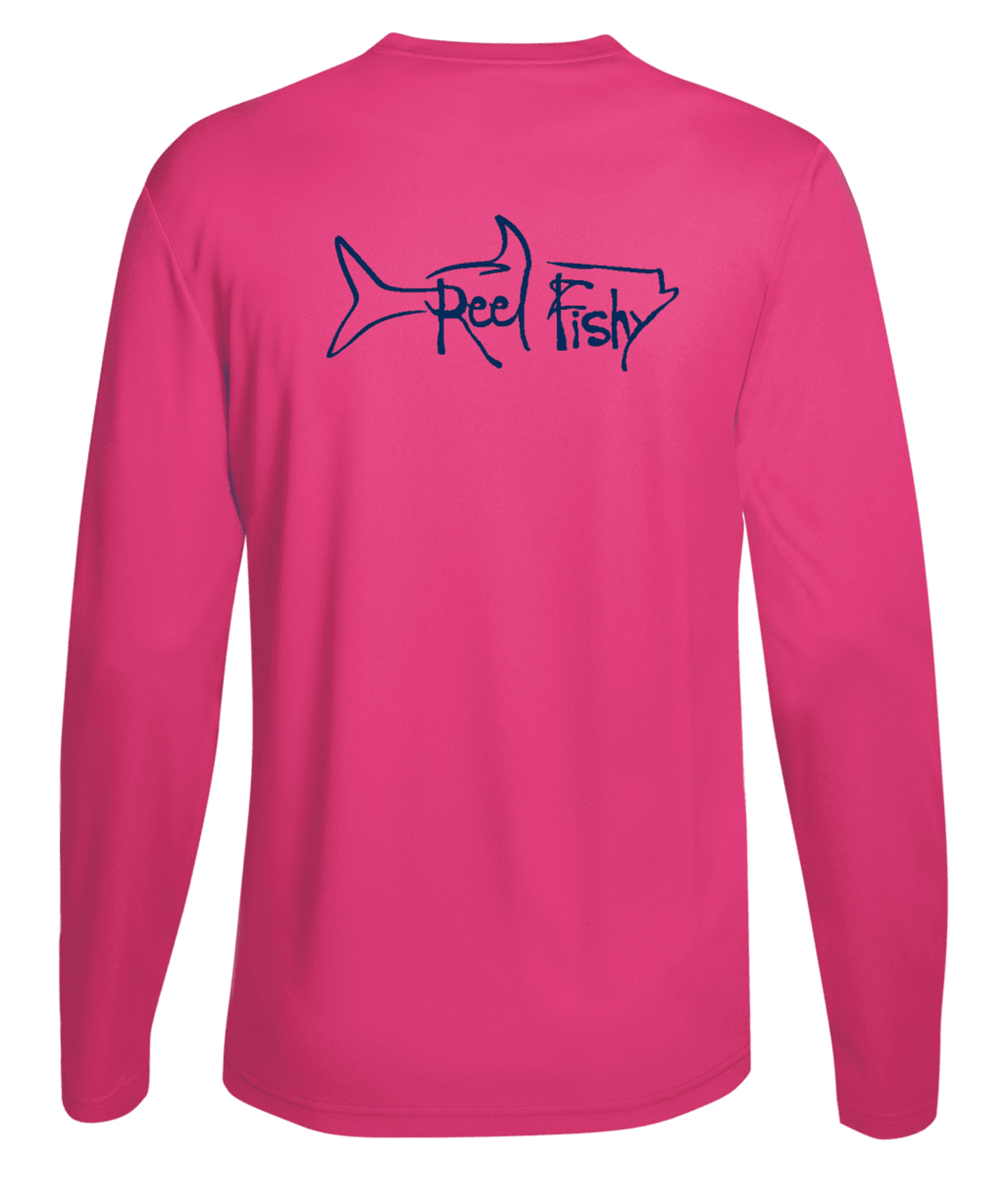 Performance Dry-Fit Tarpon Fishing long sleeve shirts with Sun Protection by Reel Fishy in Pink