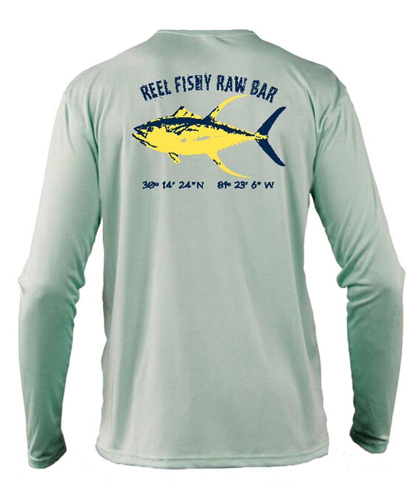 Reel Fishy Raw Bar Tuna Performance Dry-Fit Long Sleeve - Seagrass