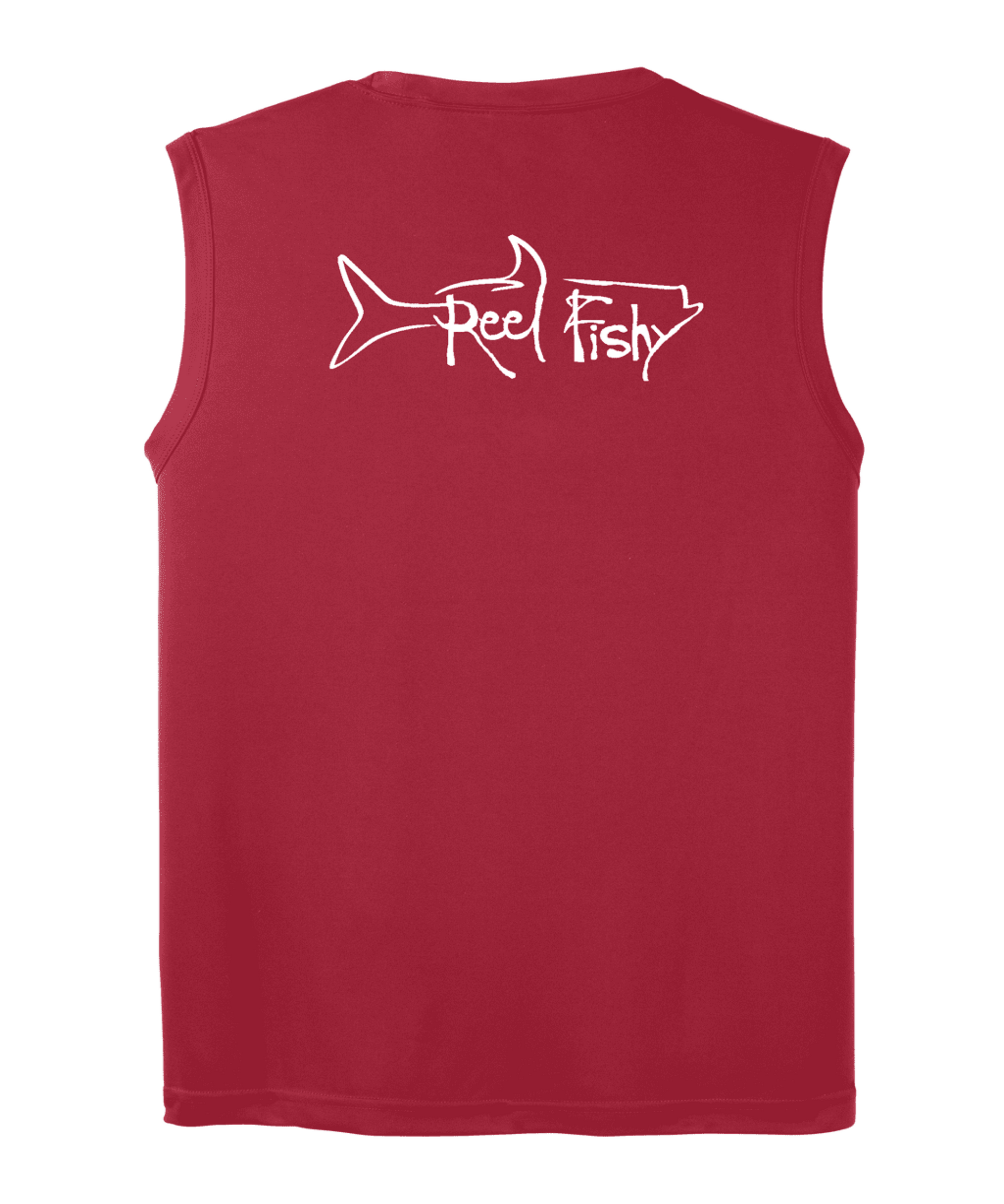 Performance Sleeveless Reel Fishy Tarpon Tee - Red