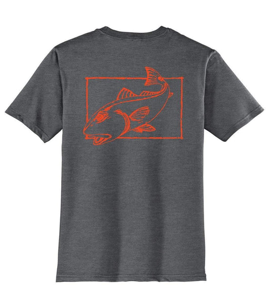 Redfish Cotton T-shirt in Charcoal by Reel Fishy