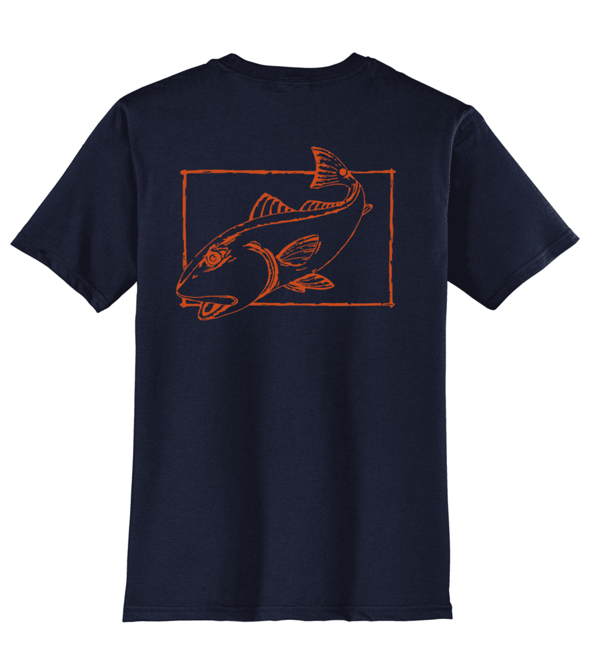 Redfish Cotton T-shirt in Navy by Reel Fishy
